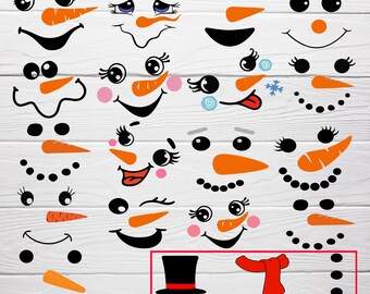 Girl Snowman Face Etsy