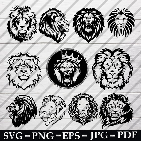Lions Face Svg Png Jpg Pdf Png Lions Face Bundle Svg Instant | Etsy