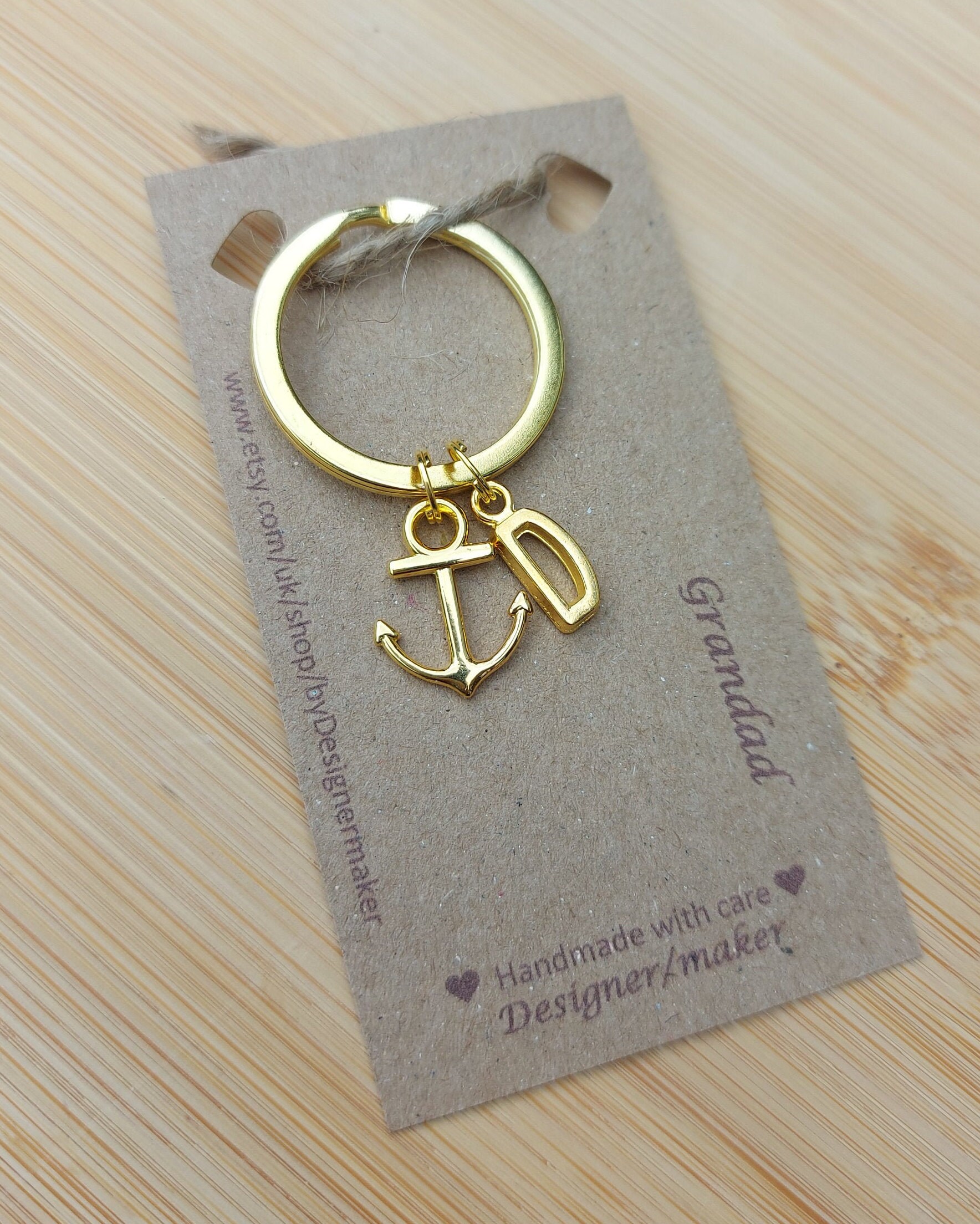 Personalised Anchor Keyring With Initial Etsy UK