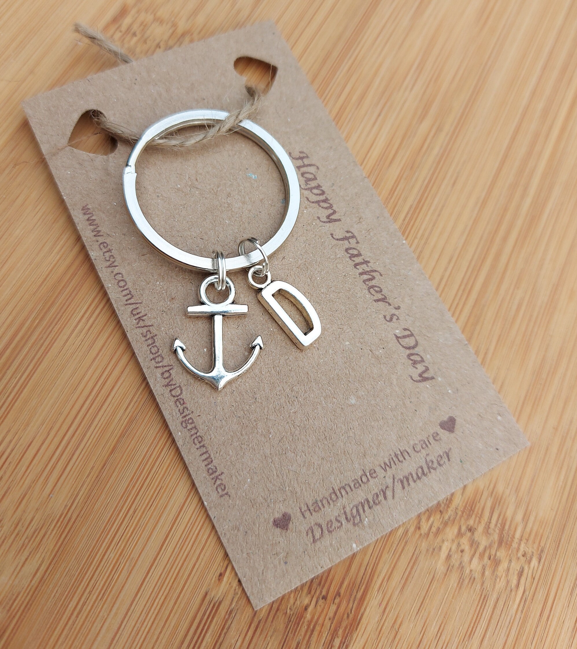 Personalised Anchor Keyring With Initial Etsy UK