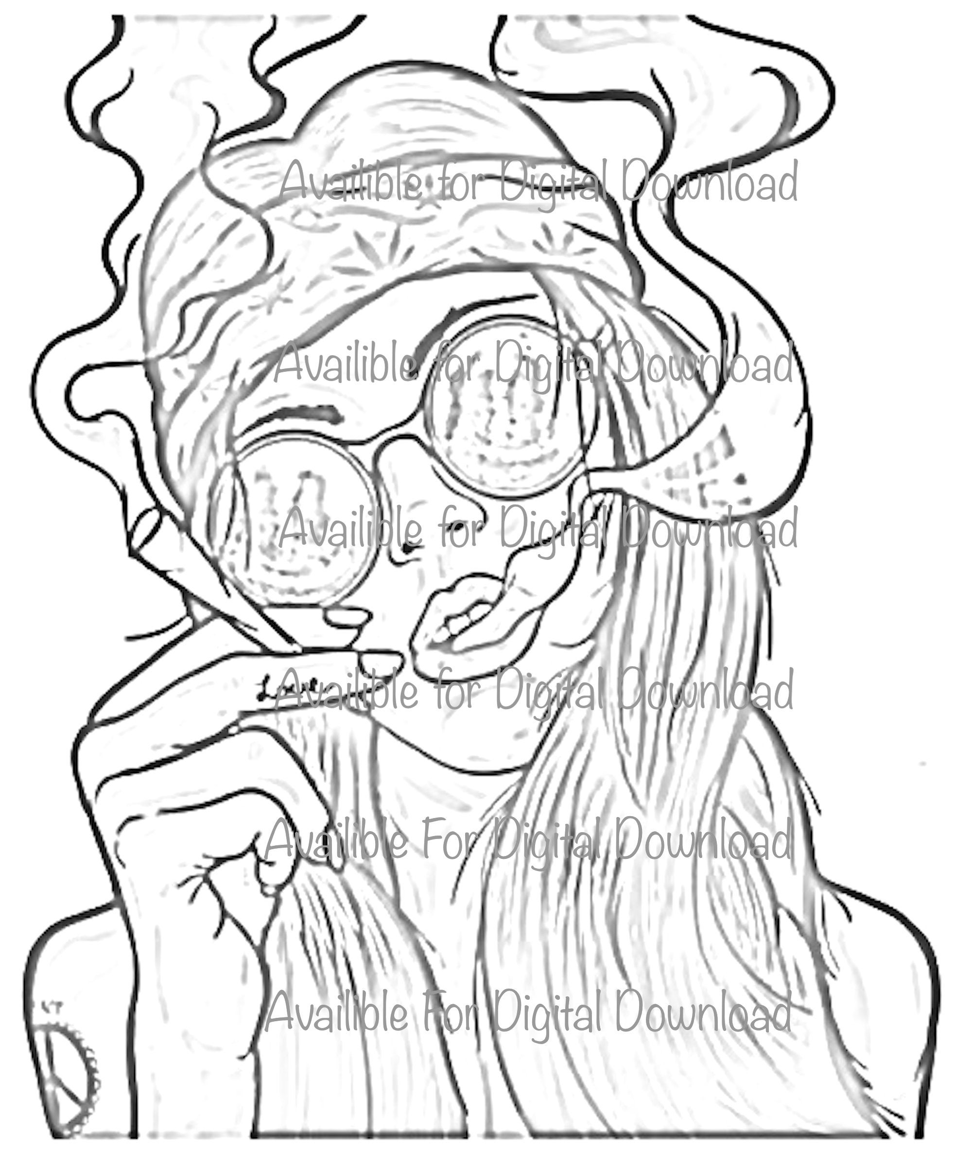 High Life Coloring Page, Coloring Books for Adults, Stoner Coloring Pages,  Marijuana, Weed Art, Stoner Accessories, Colouring Pages, Stoner 