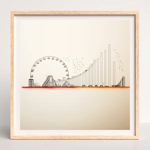 Santa Monica Vibes - Analytics Digital Art Print | Minimalistic Illustration | Data Analytics Wall Art | Analytics Wall Art | Office Decor