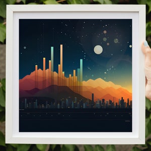 City of Numbers - Analytics Art Print | Data Art | Analytics Wall Art | Office Decor | Digital Art Print inspired by Data Visualization