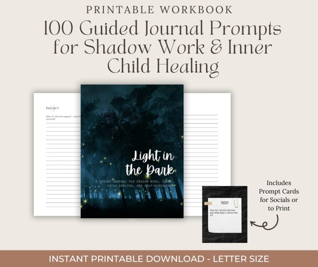 Shadow Work Journal | 100 Guided Prompts + Notes | Inner Child Healing ...