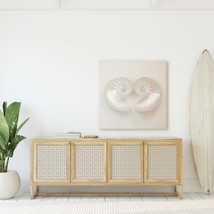 Beach Wall Art | Minimalist Seashell | Nautilus Shell Interior Double | Seashell Print | Beach Decor | Fibonacci Spiral | Seashell Art Set