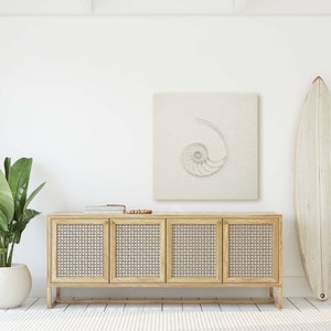 Beach Wall Art | Minimalist Seashell | Nautilus Shell Spiral Slice | Seashell Print | Beach Decor | Fibonacci Spiral Art | Seashell Art Set