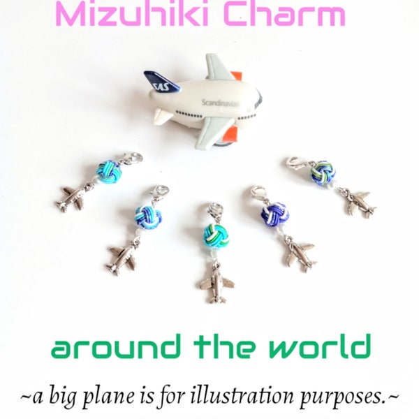 Mizuhiki Mask charms or Earrings up to you, Earth & Airplane, Japanese, stay Healthy life, ideal for gifts, Birthday presents, pesonal use