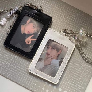 Custodia in pelle per fototessera / Custodia in pelle sintetica / Custodia per fototessera Kpop / Custodia per fototessera estetica
