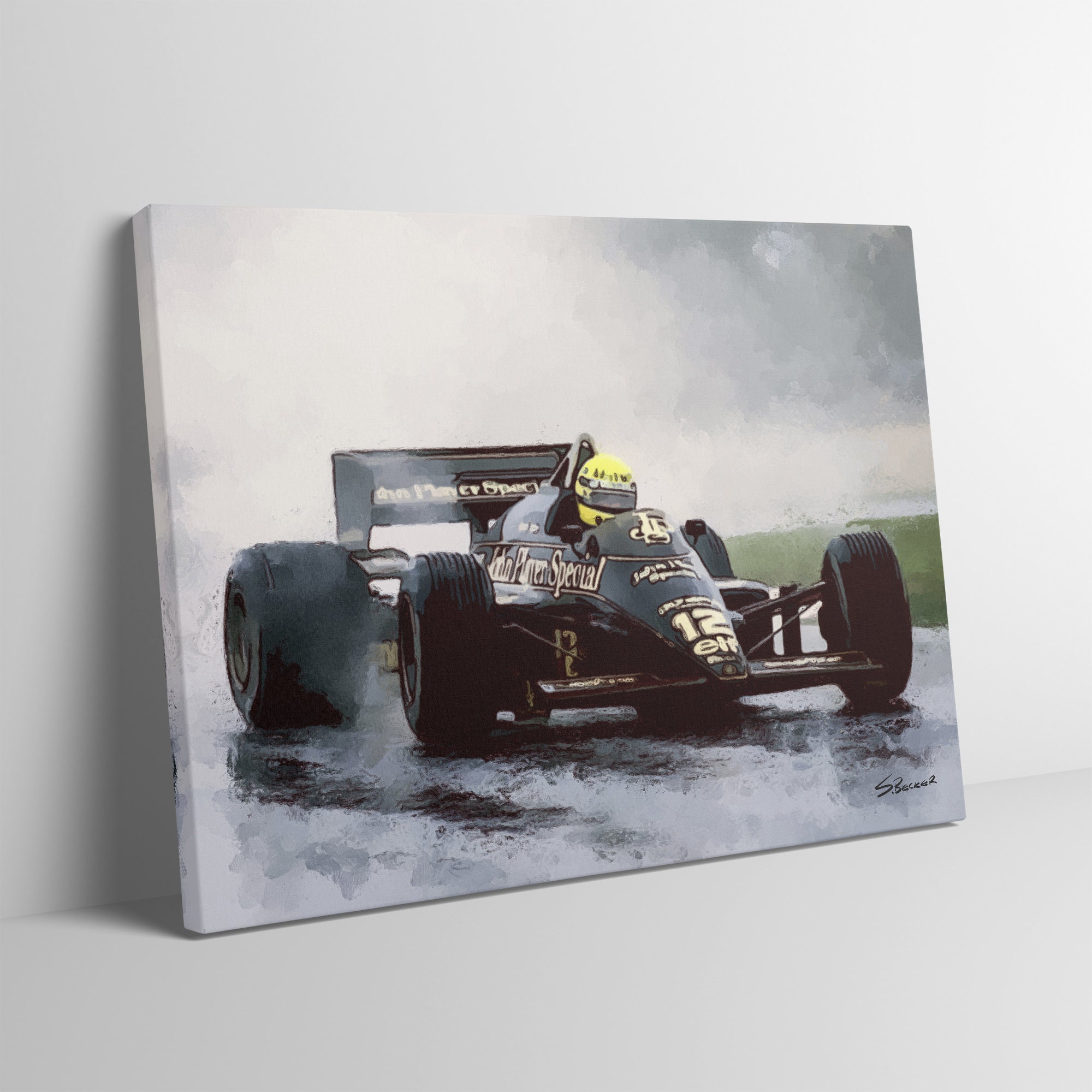 Aryton Senna Black And White Formula 1 Canvas Wall Art Print Aryton Senna Black And White Formula 1 Canvas Wall Art Print