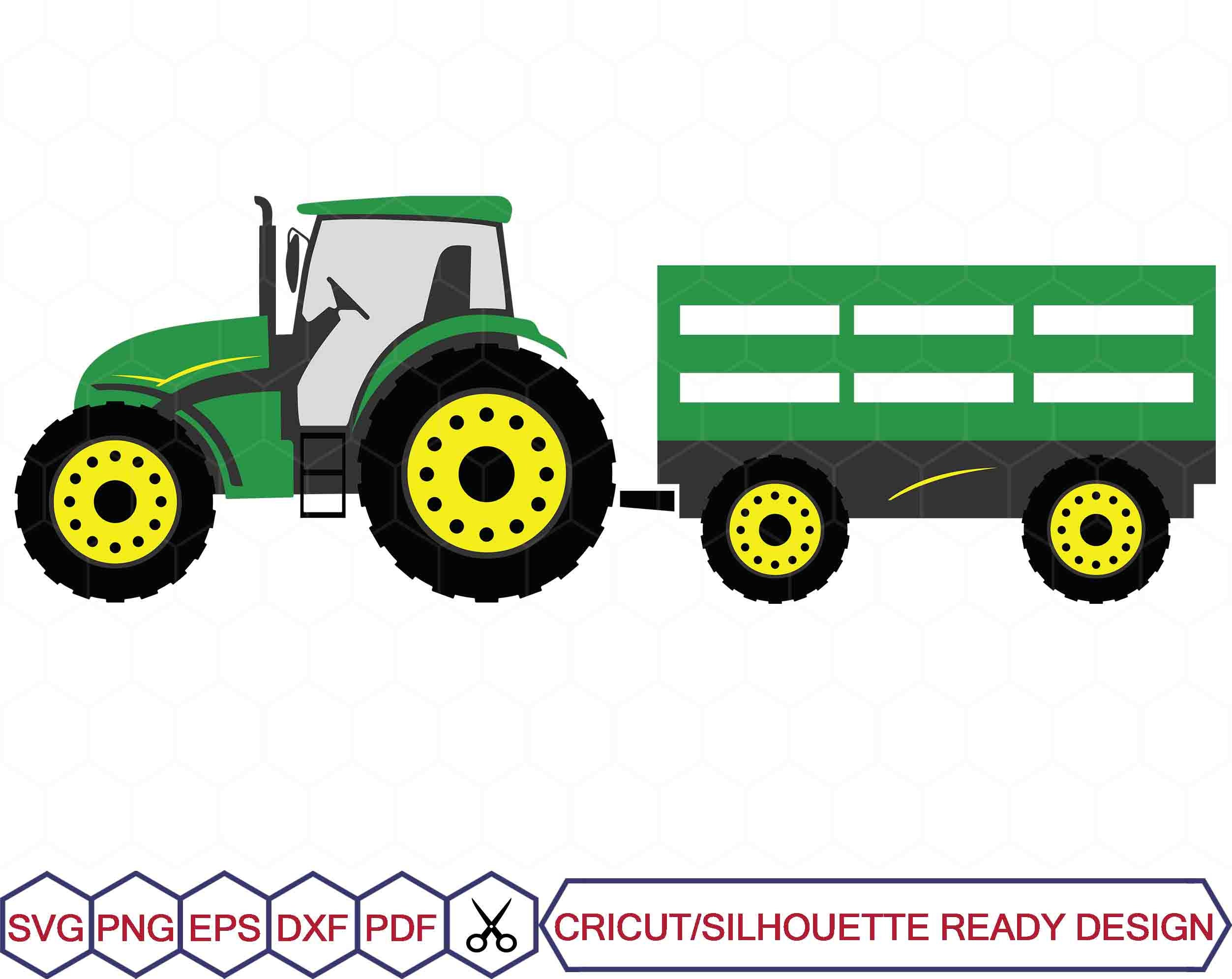 Farm Tractor Svg, Dxf, Eps, Jpg, Agro Machine Clipart Cutter Cumpleaños ...