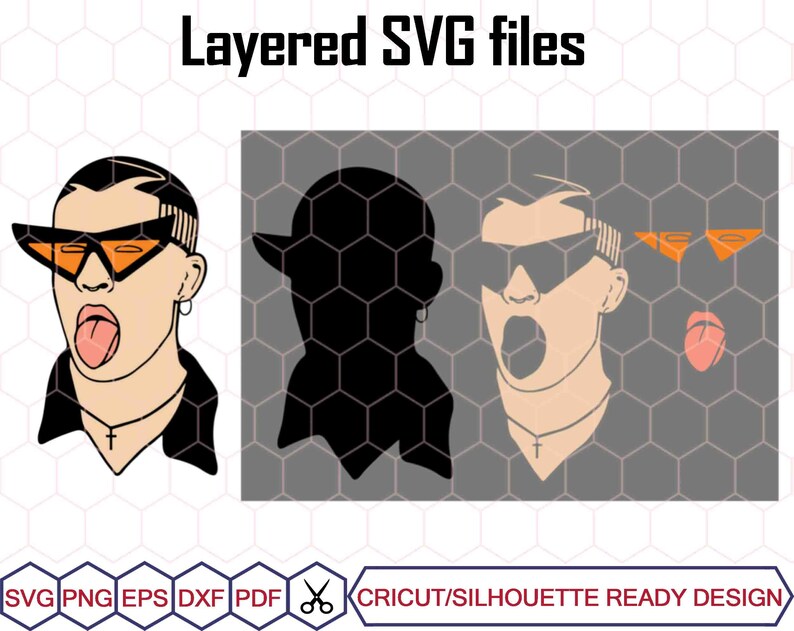 Download Bad Bunny Face Bad Bunny svg El Conejo Malo Yo Perreo | Etsy
