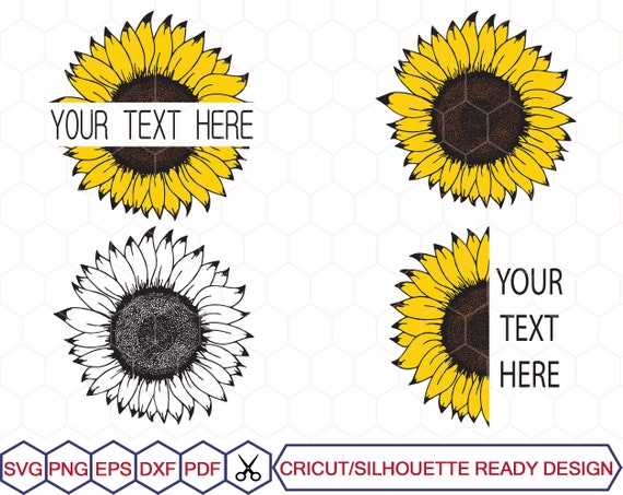 Sunflower Svg Sunflower Svg Bundle Half Sunflower Svg Etsy