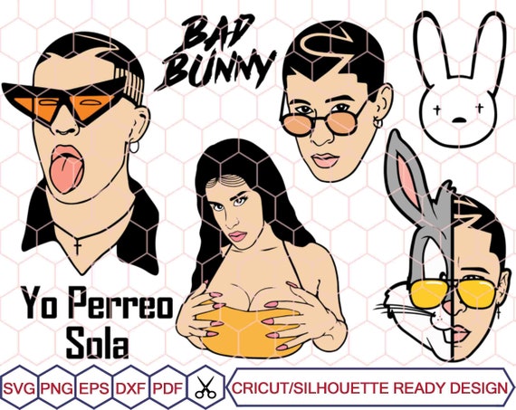 Download Bad Bunny Face Bad Bunny svg El Conejo Malo Yo Perreo | Etsy