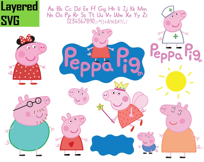 Download Peppa Pig Svg Peppa Pig Bundle Peppa pig svg cricut | Etsy
