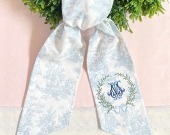 Monogrammed Wreath Sash,