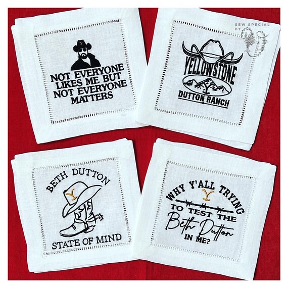Yellowstone Cocktail Napkins Dutton Ranch Beth Dutton Etsy