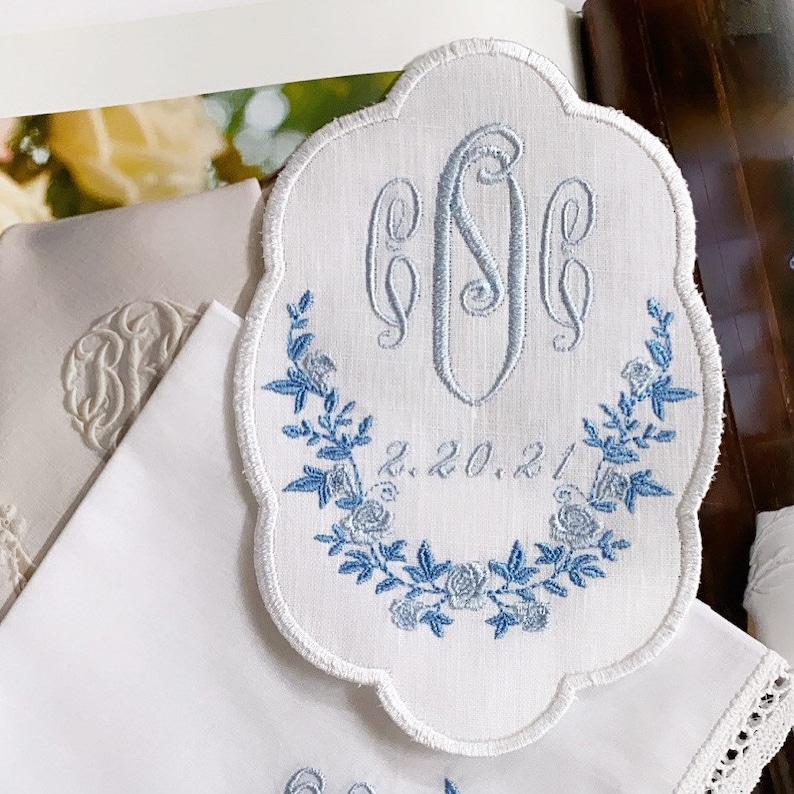 Wedding dress label something blue wedding keepsake