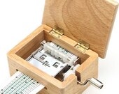15 Tone DIY Hand-Cranked Music Box Wooden Box With Hole Puncher And Paper Tapes