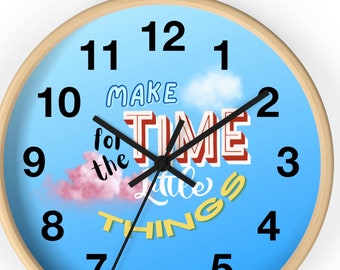 Colorful Playful Make Time for the Little Things Wall Clock Home Decor