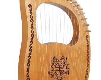 Small Harp, Small Portable Mahogany Handcrafted Wood Harp, Easy To Learn Musical Instrument Gift