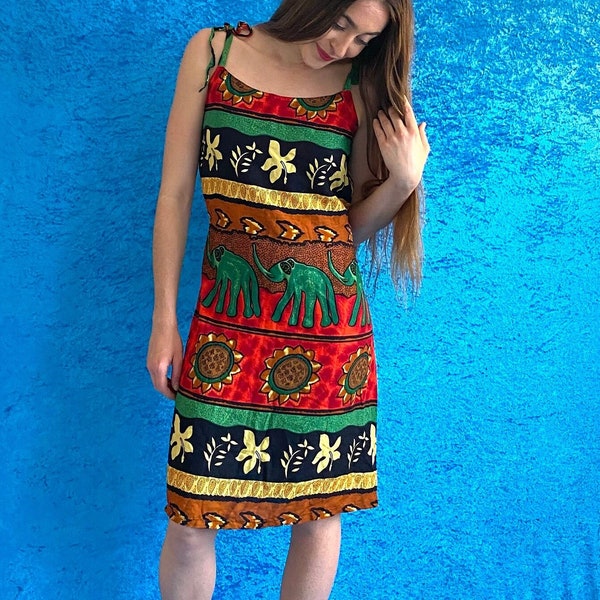 Tropical Print Dress - Etsy