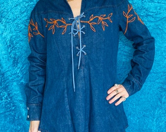denim smock top