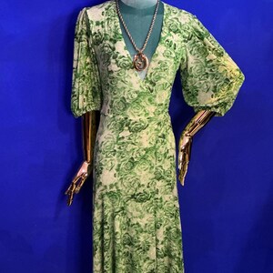 knee length dresses for ladies Ganni Wrap Midi Dress Mesh material Stretch, Blue Floral  Naked Pear