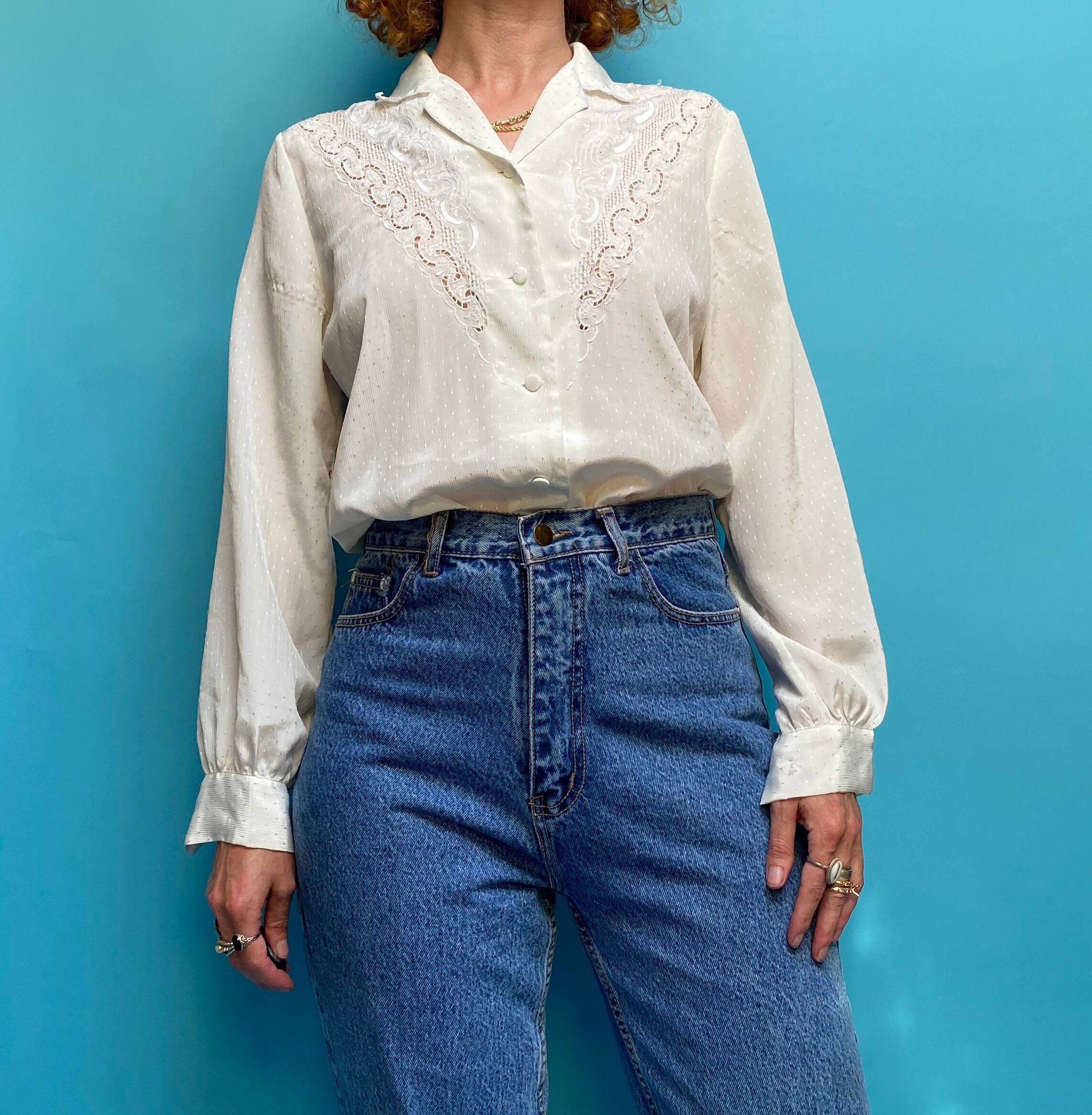 Vintage Embroidered Blouse Etsy UK