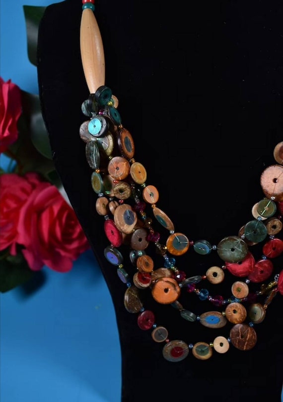 Vintage Multi Layered Beaded Necklace - Etsy