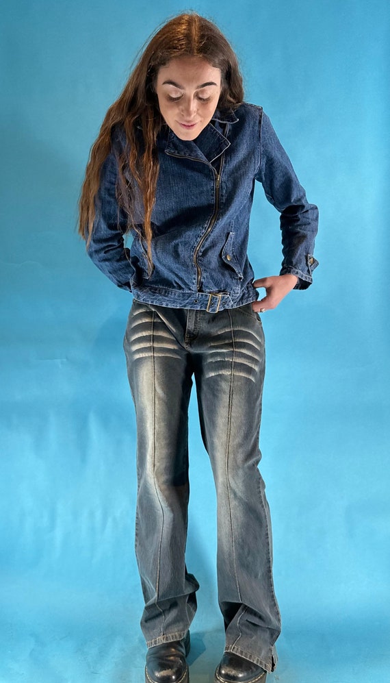 Vintage Y2K 2000s Washed Sun Bleached Wide Leg Boot Cut Low Rise