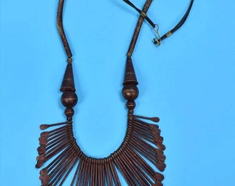 Vintage Bronze Prong Necklace