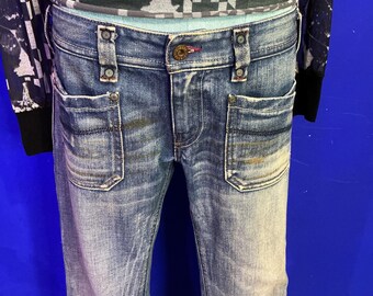 Vintage Diesel Y2K Boot Cut Low Rise Distressed Jeans 32W 28L - Etsy