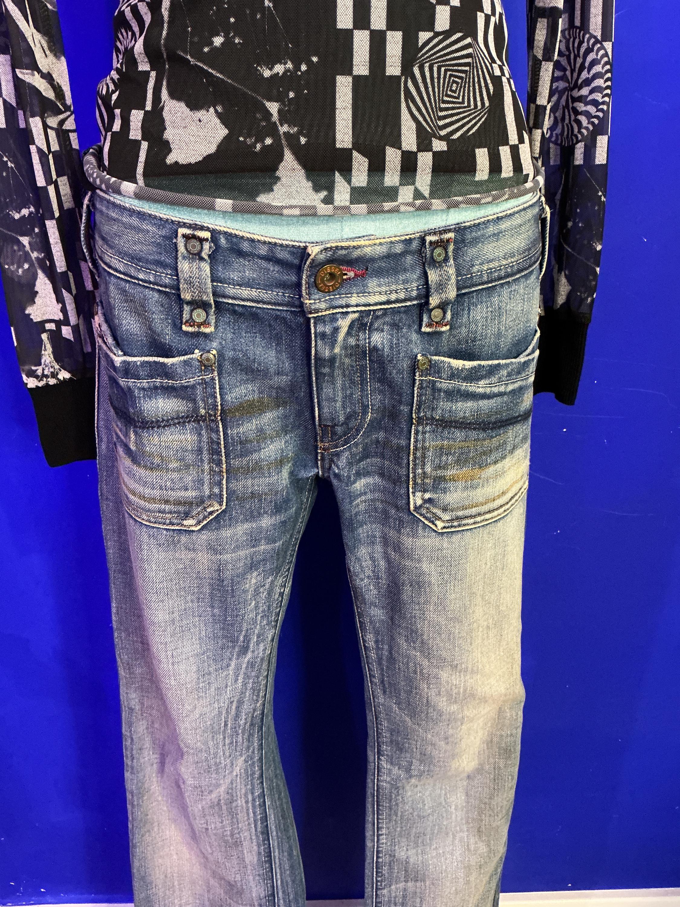 Vintage Diesel Y2K Boot Cut Low Rise Distressed Jeans 32W 28L - Etsy