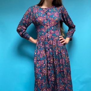 Vintage 80s Floral Boho Dress.