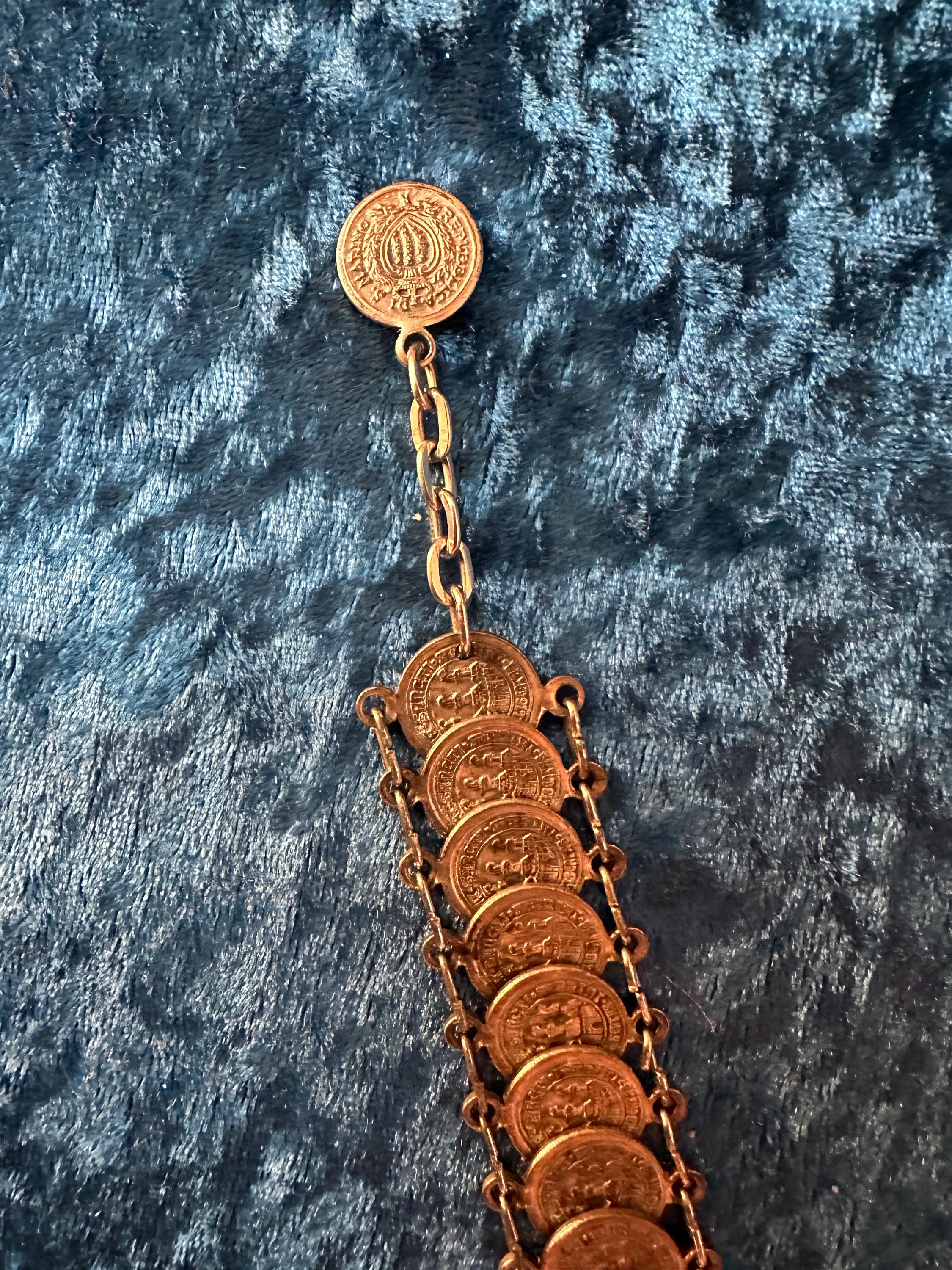 Vintage 80s Venezia Italy Tourist Souvenir Coin Bracelet – Boho