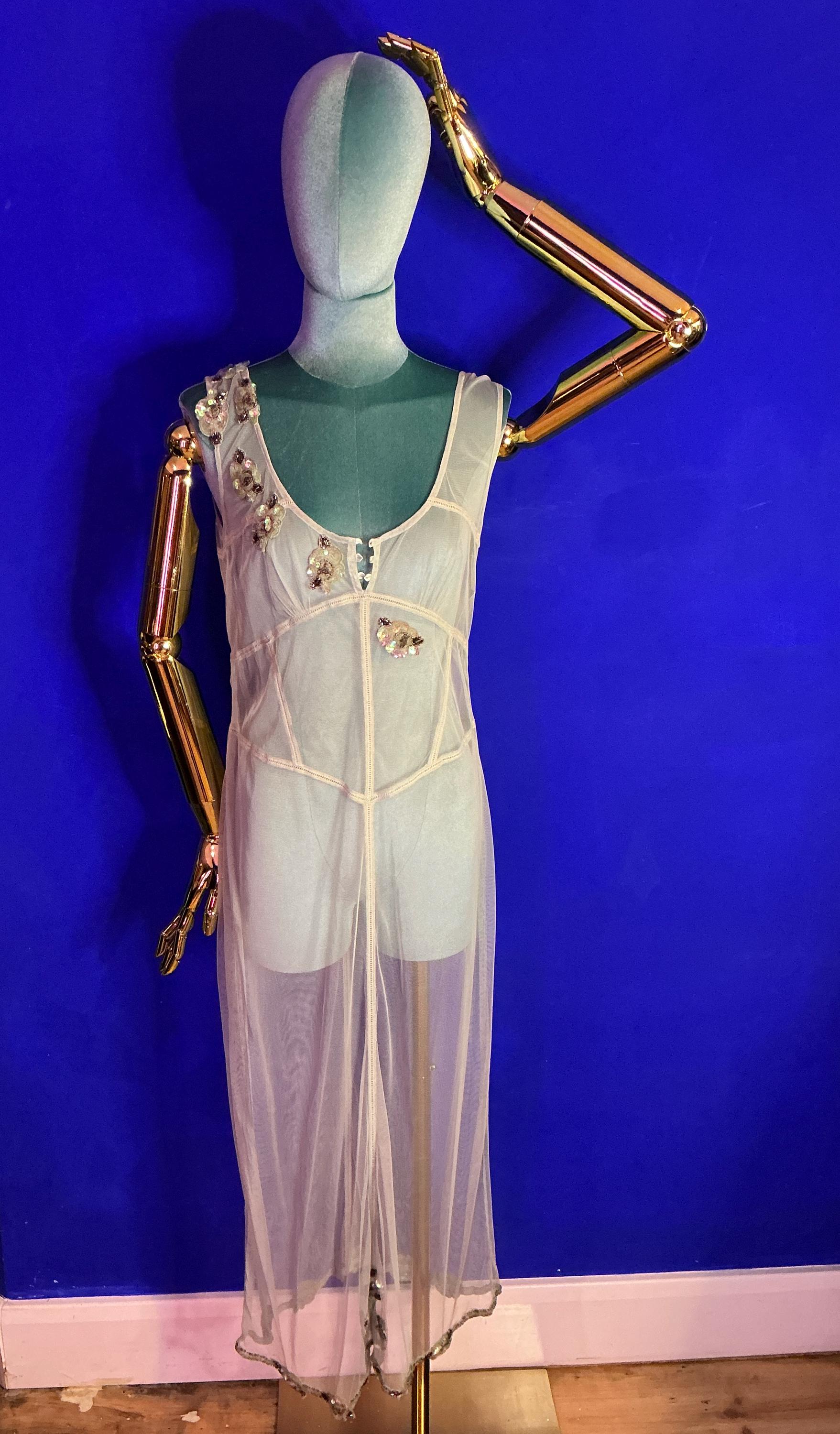 Robe Cocktail My Michelle - Taille 1 (Juniors) - Bleu Clair à Paillettes - Bretelles - Occasion TB État