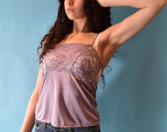 Vintage Y2K Size S Lace Camisole in Purple.