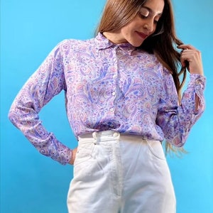 Vintage Purple Paisley Shirt.