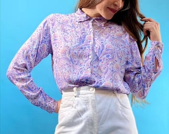 Purple Paisley Shirt - Etsy
