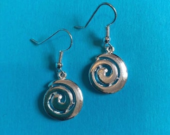 Vintage Silver Plated Swirl Earrings