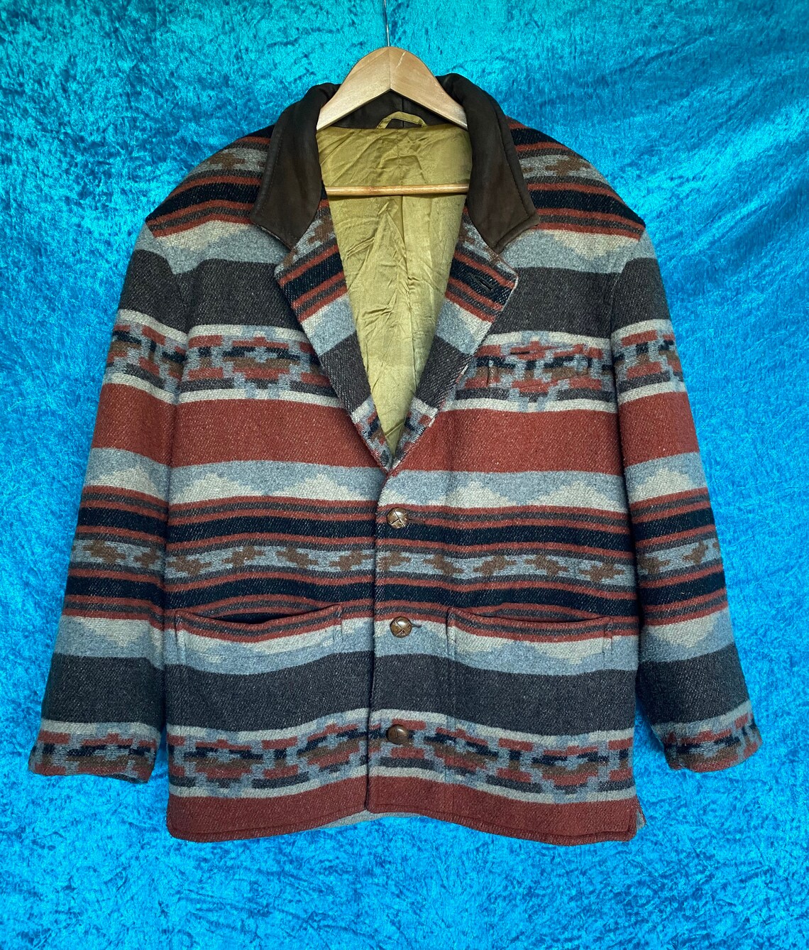 Vintage wool Aztec Sherpa jacket coat | Etsy