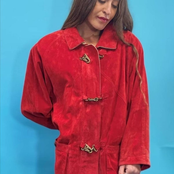 Vintage Red Suede Jacket.