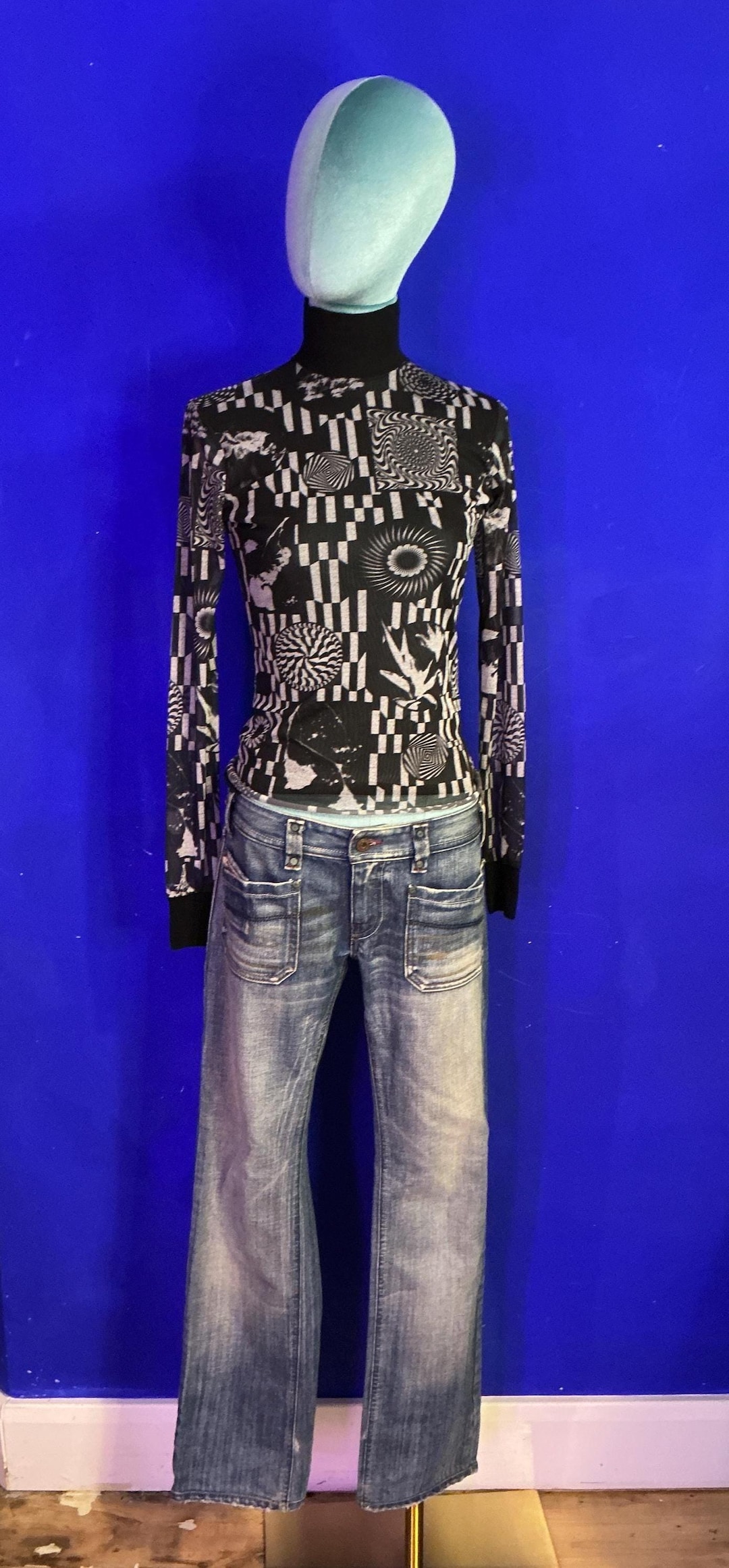 Vintage Diesel Y2K Boot Cut Low Rise Distressed Jeans 32W 28L - Etsy