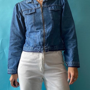 Y2K Petite Denim Biker Style Jacket.