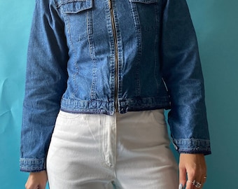 Y2K Petite Denim Biker Style Jacket.