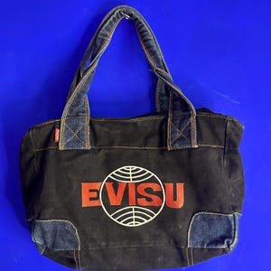 evisu バッグ Allover Logo Jacquard Print Denim Tote Bag – EVISU