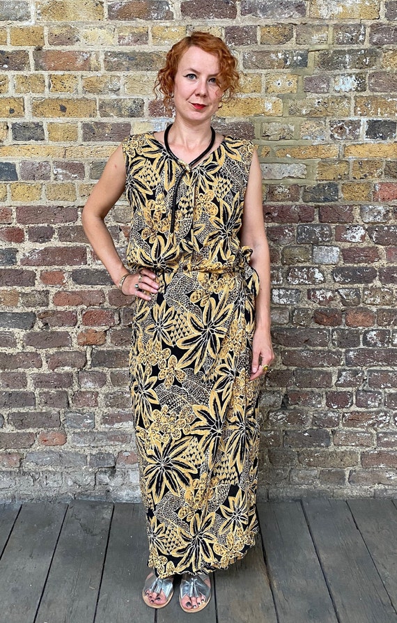 90's Tropical Print Matching Top And Skirt