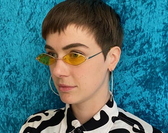 Diamond Shape Small Festival Sunglasses - Yellow