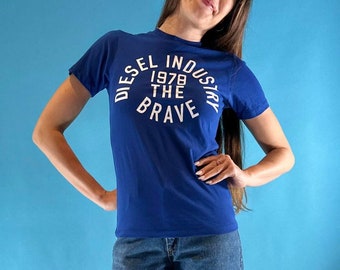 Vintage Y2K Blue Diesel T-shirt. - Etsy