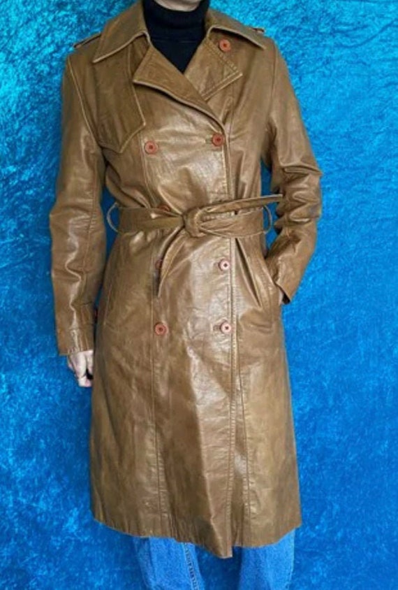 Vintage 90s Leather Trench Coat